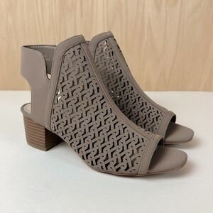 C Comfort EST. 1946 Taupe Gray Slingback Block Heel Sandal Booties